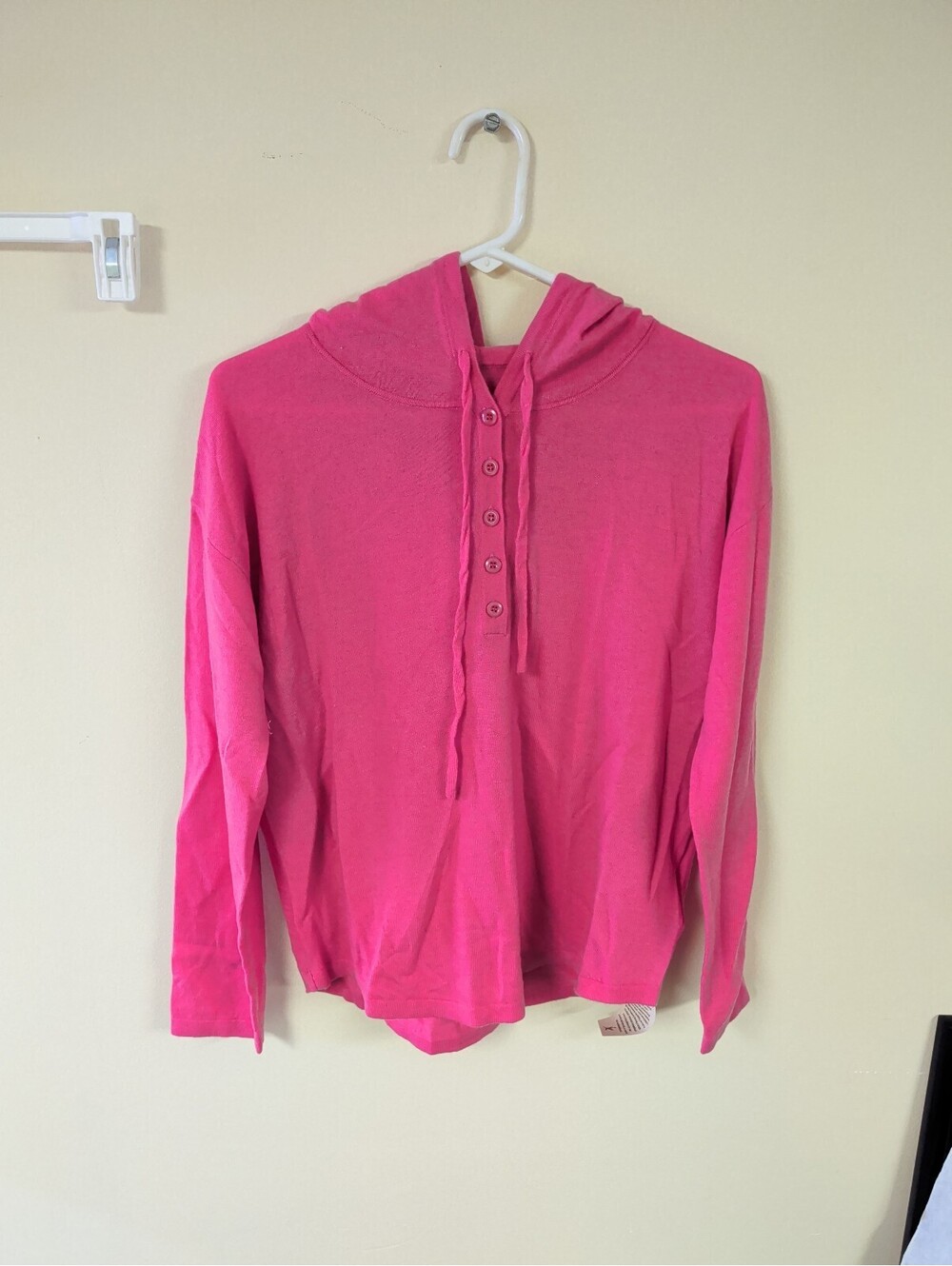 Lintico Women's Pink Superfine Merino Wool Hoodie Size Small
